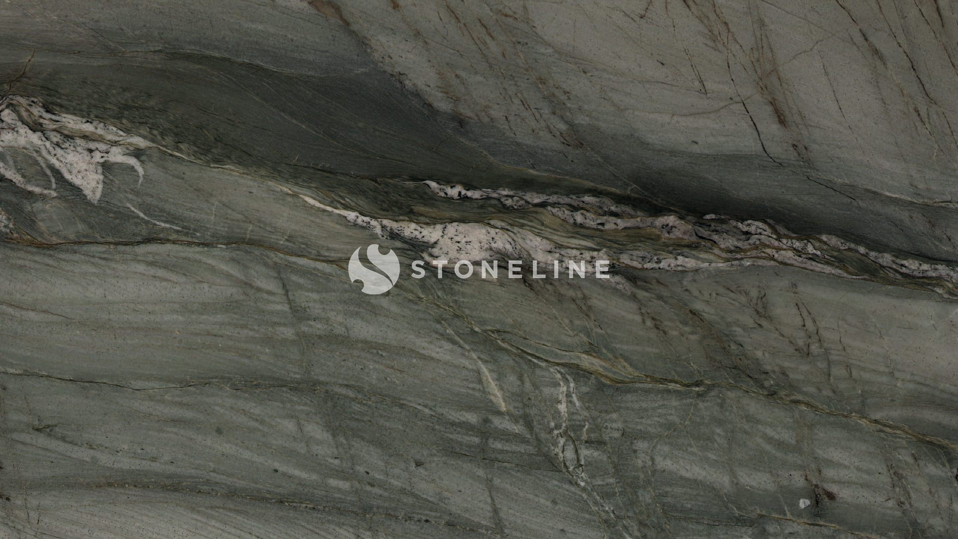 Close-up of green marble texture with veins