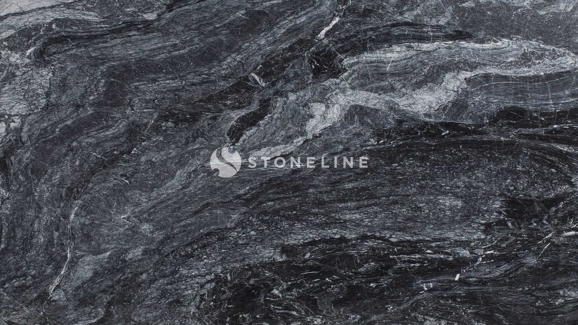 Dark, swirled marble texture with intricate patterns.