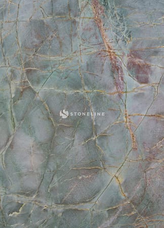 Close-up of green marble texture with veins.