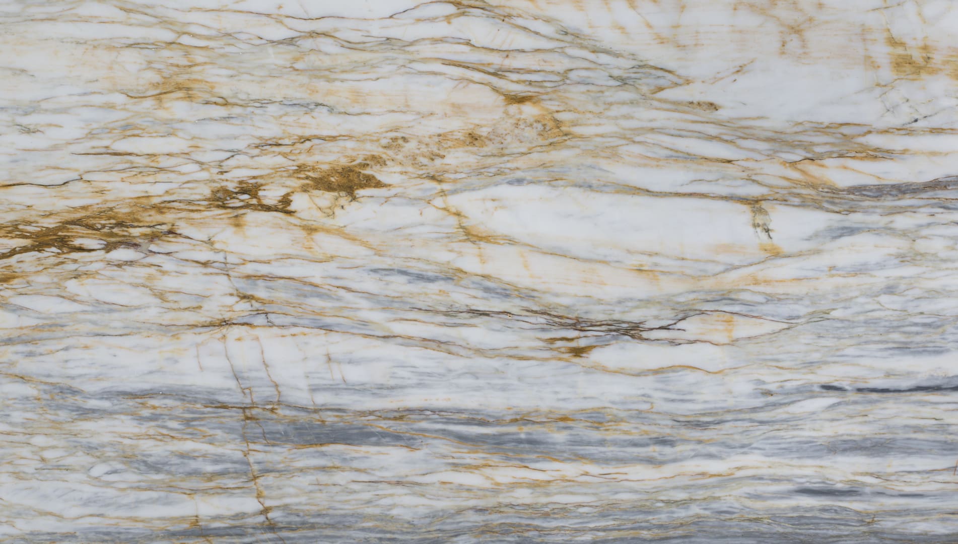 White and gold textured marble surface.