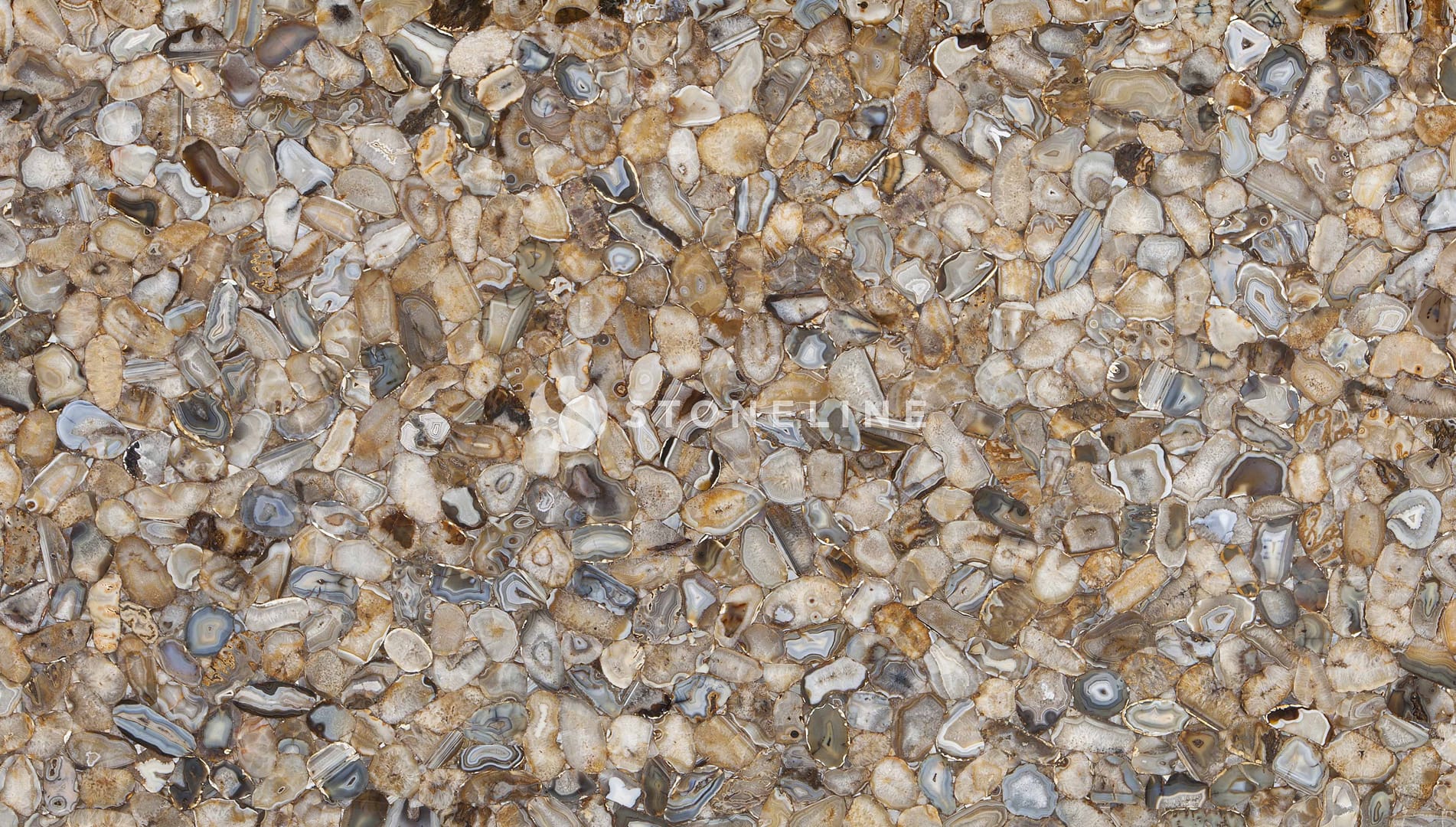 Polished brown and beige agate stone texture