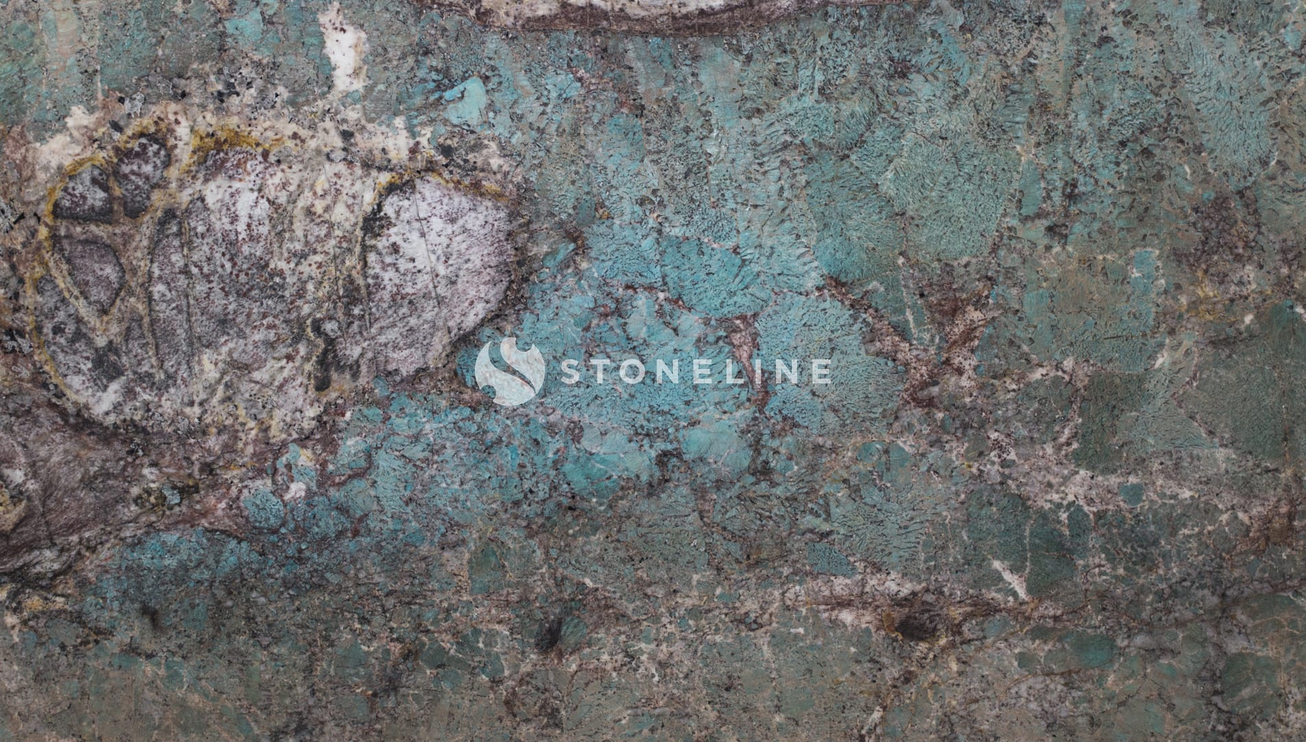 Close-up of textured turquoise rock surface