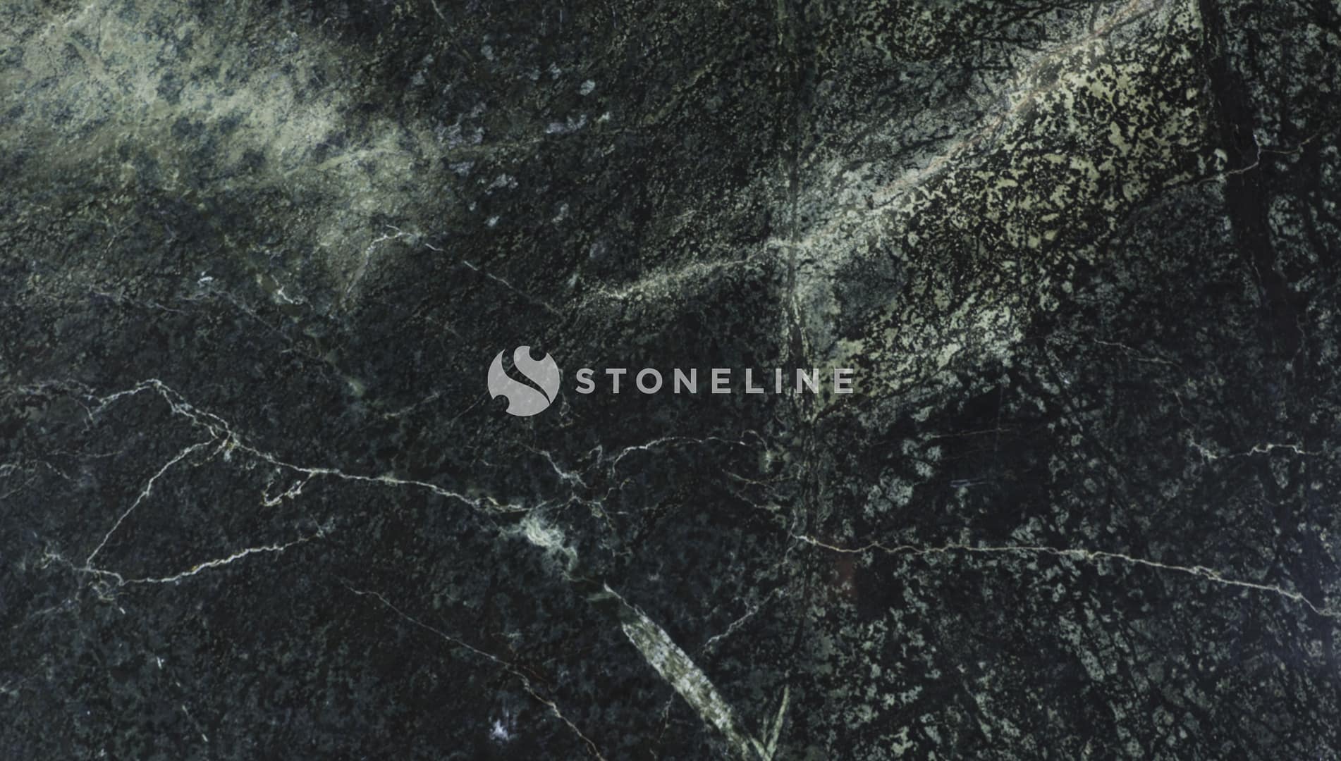 Dark marble texture with white veins and speckles.