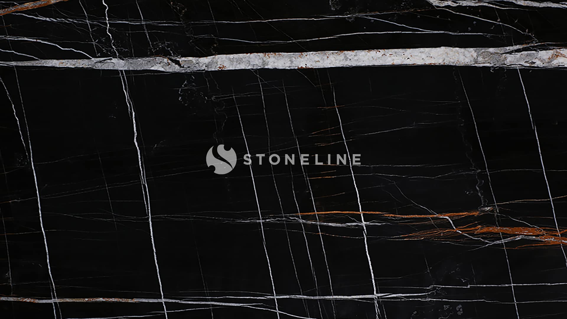 Black marble with white veins texture.