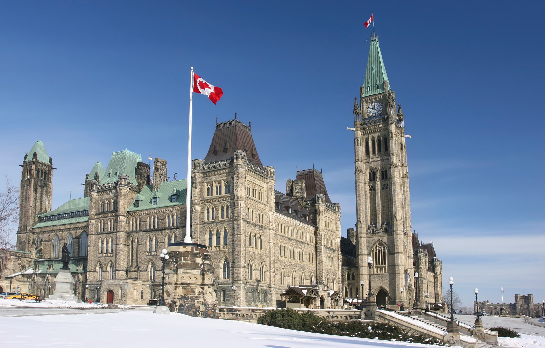 Canadian Parliament Buildings in winter