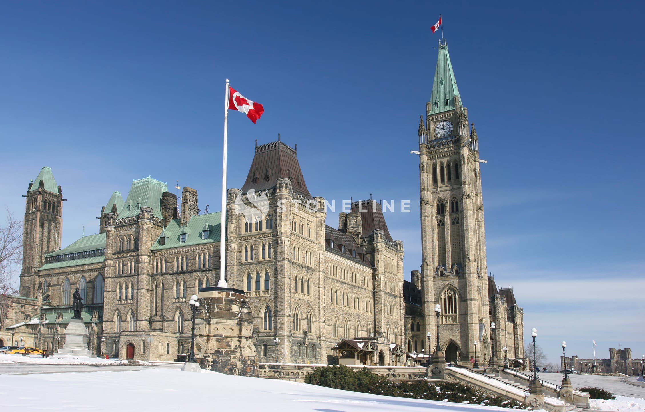 Canadian Parliament Buildings in winter