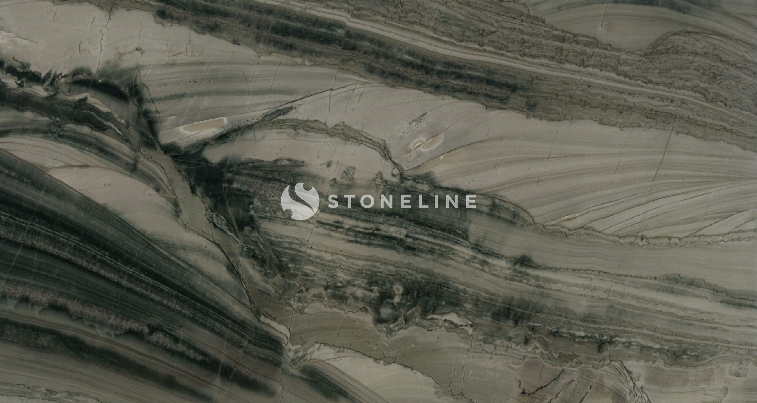 Close-up of gray and dark green marble texture.