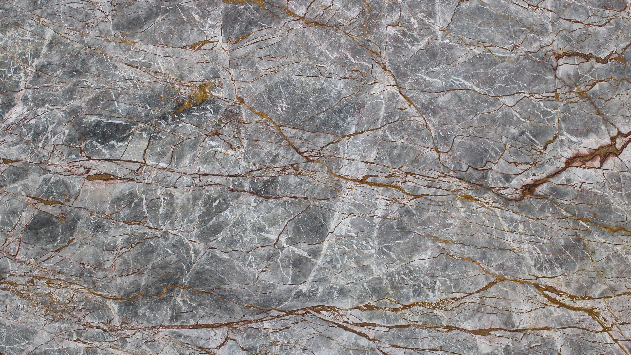 Close-up of gray marble texture with veins.