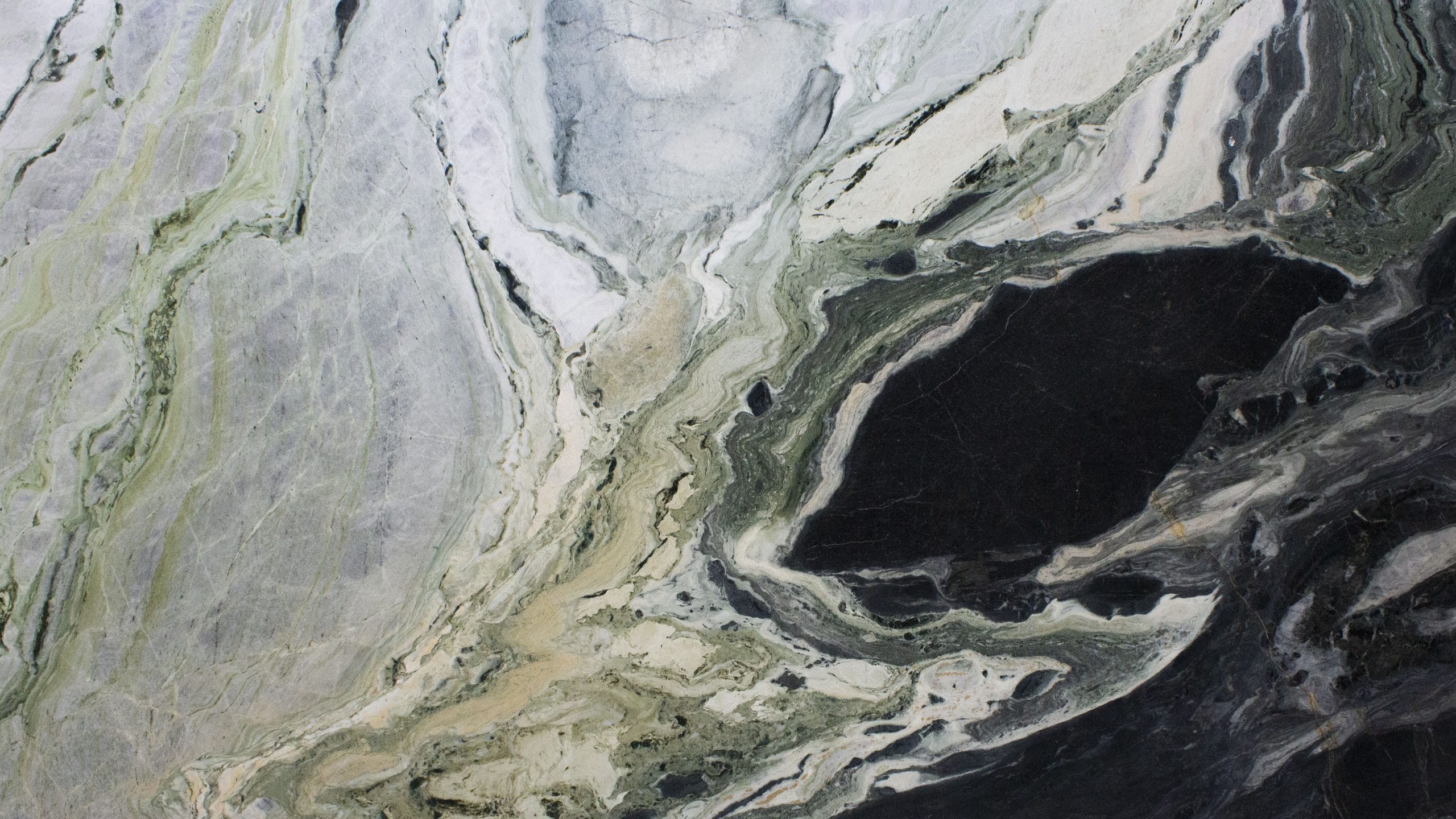 Close-up of green and black marble texture