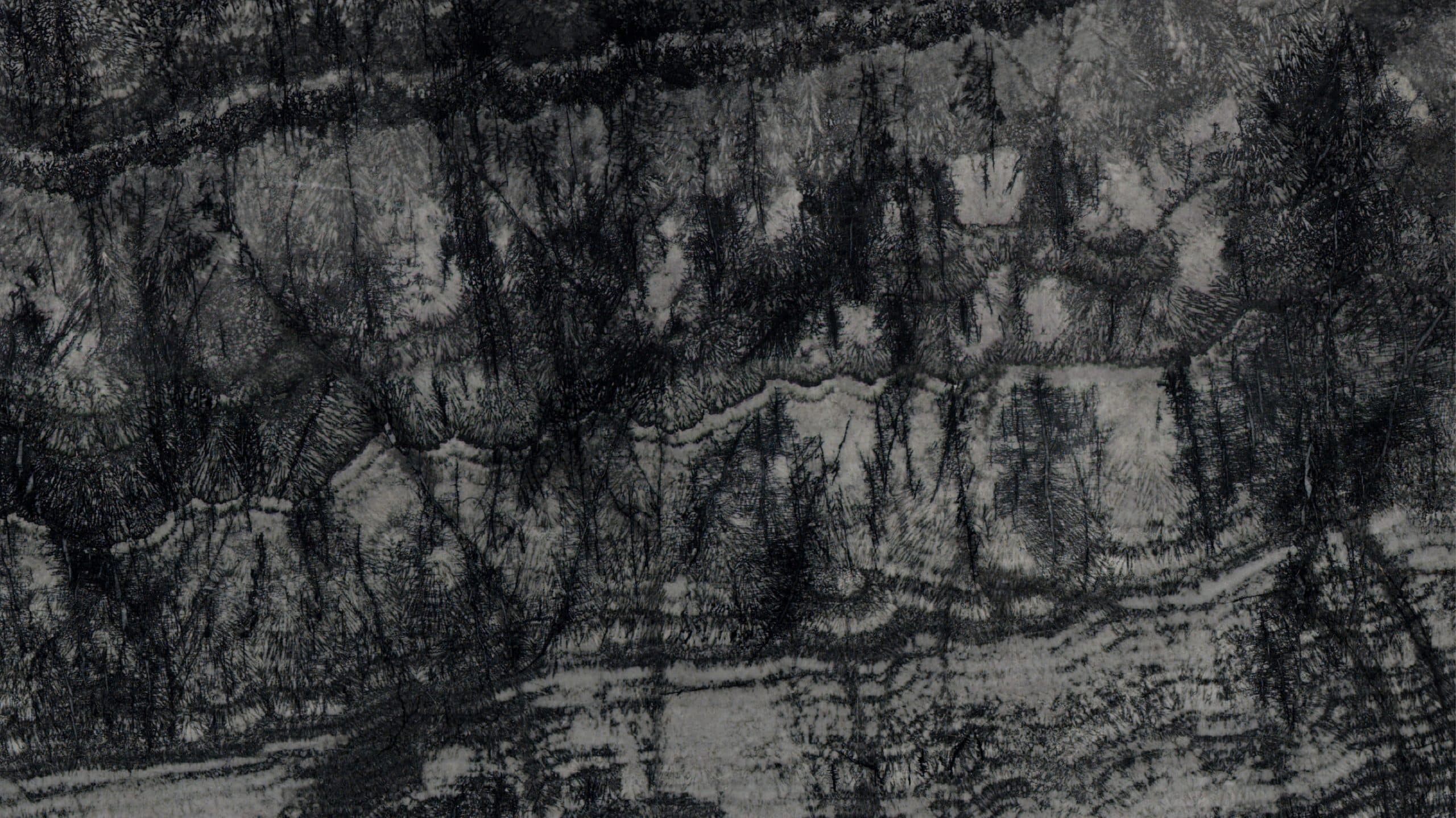 Close-up of dark abstract texture pattern.