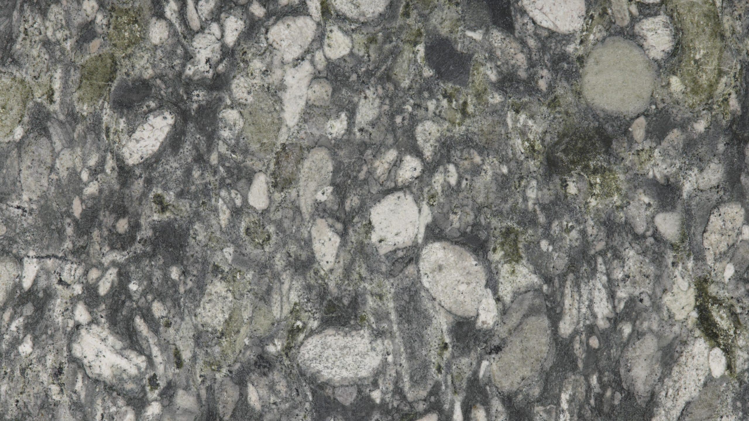 Close-up of gray and white granite texture.