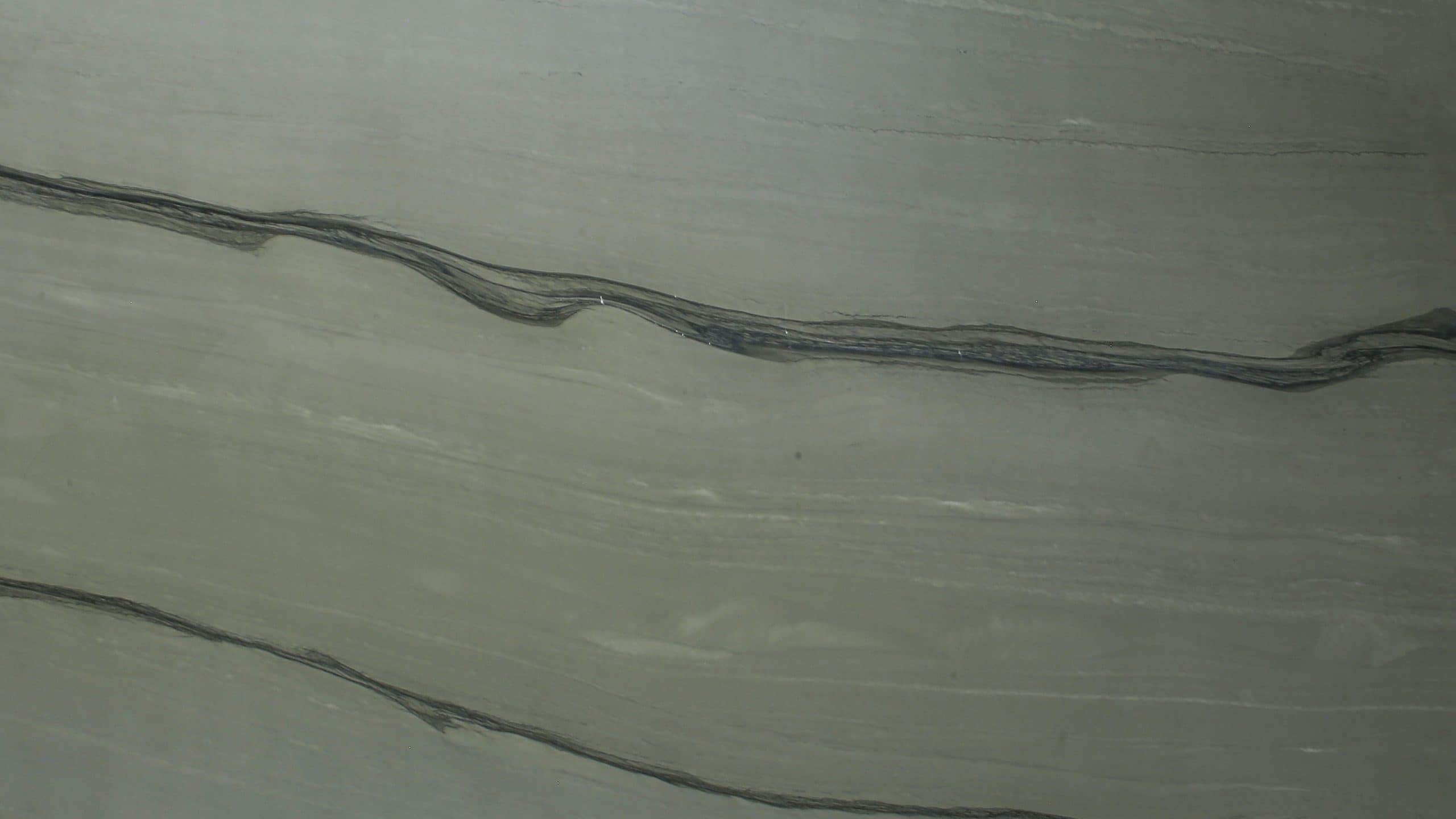 Close-up of textured stone surface with dark lines.
