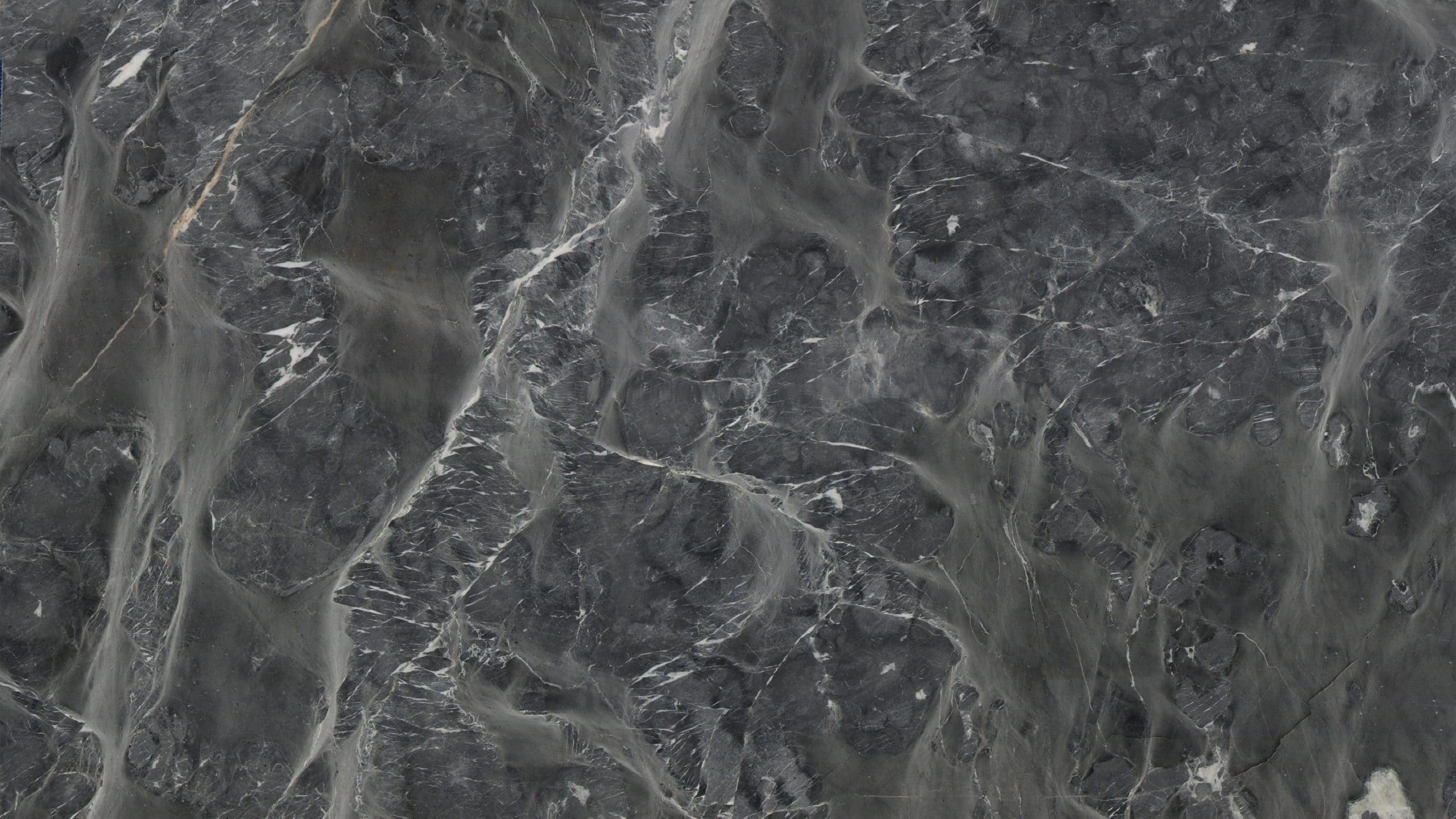 Dark gray textured marble surface with white veins.