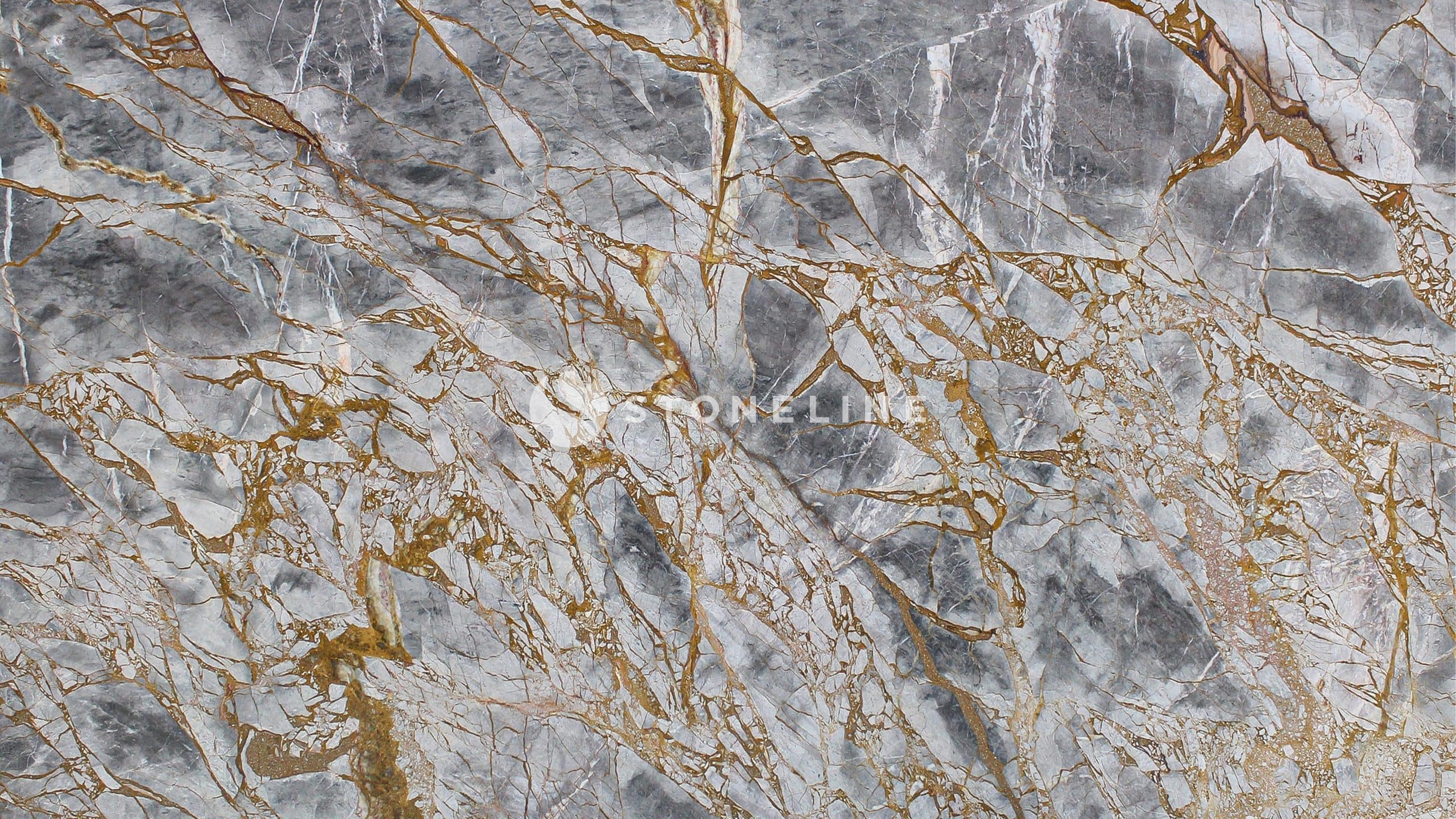 Gray marble with gold veins texture
