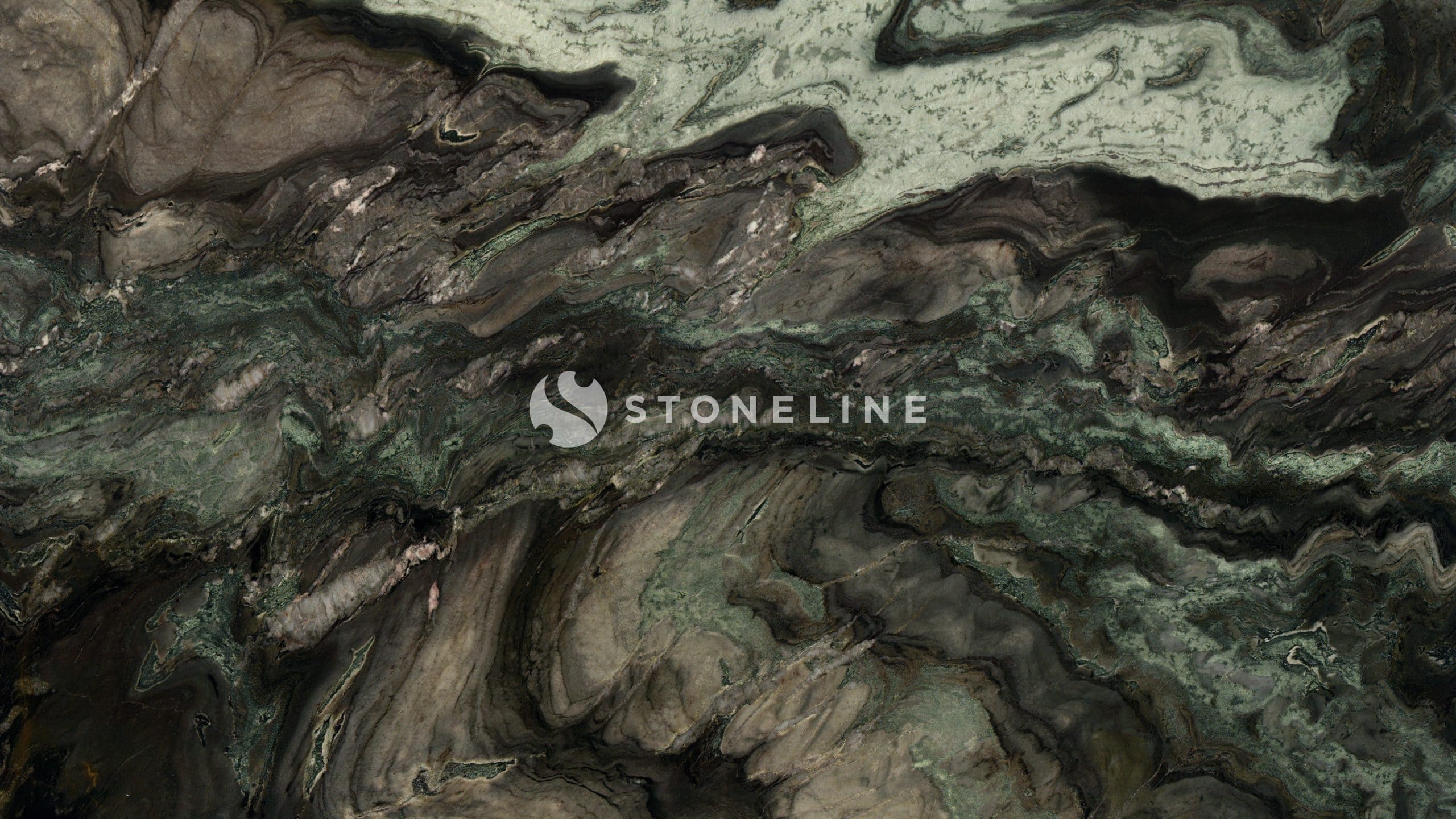 Close-up of dark green marble surface texture.