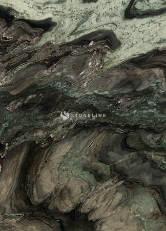 Close-up of dark green marble texture.