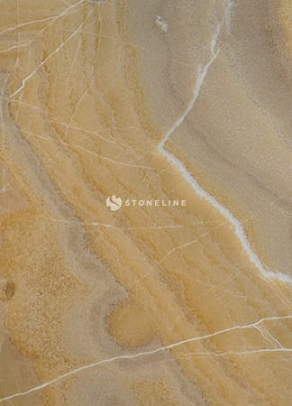 Close-up of polished marble texture with veins.