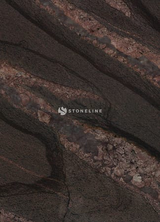 Close-up of dark, swirling rock patterns