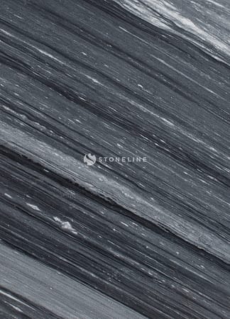 Close-up of striated gray stone texture surface.