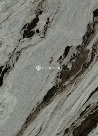 Close-up of textured marble surface with veins.