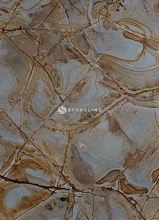 Close-up of textured brown marble surface pattern.