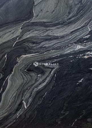 Close-up of dark marble texture with veins