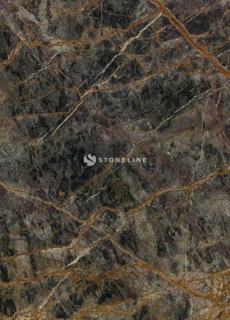 Close-up of a textured stone surface with veins.