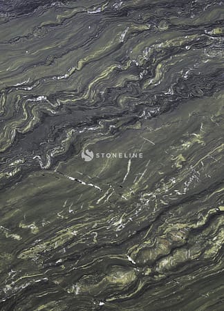 Close-up of swirling green marble texture
