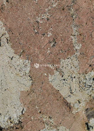 Close-up of textured pink and white marble surface.