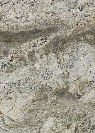 Close-up of gray and beige textured granite surface.