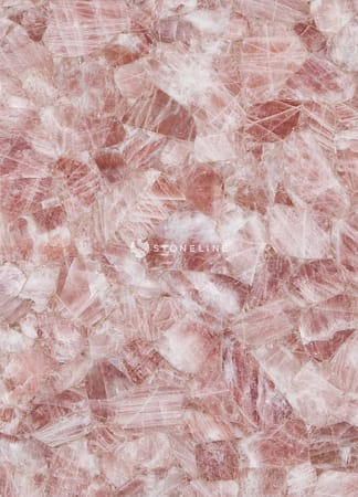 Textured pink rose quartz stone surface