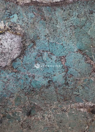 Close-up of textured turquoise rock surface