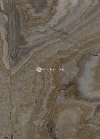 Close-up of textured brown and gray marble surface.