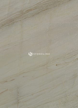 Close-up of beige marble texture with natural veins.