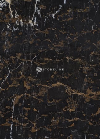 Dark brown marble texture with white veins.