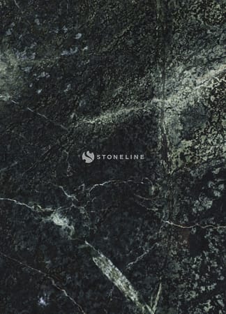 Dark marble texture with white veins and speckles.