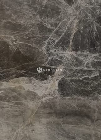 Close-up of dark marble texture with veins.