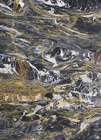 Close-up of black and gold marble texture.