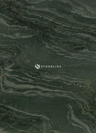 Dark green marble with intricate white veins.