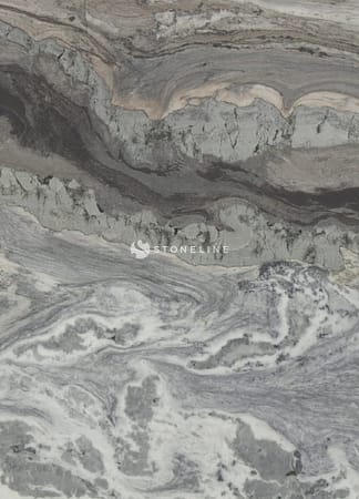 Gray and white marble texture with swirls.