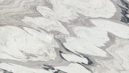 Close-up of white marble texture with gray veins.