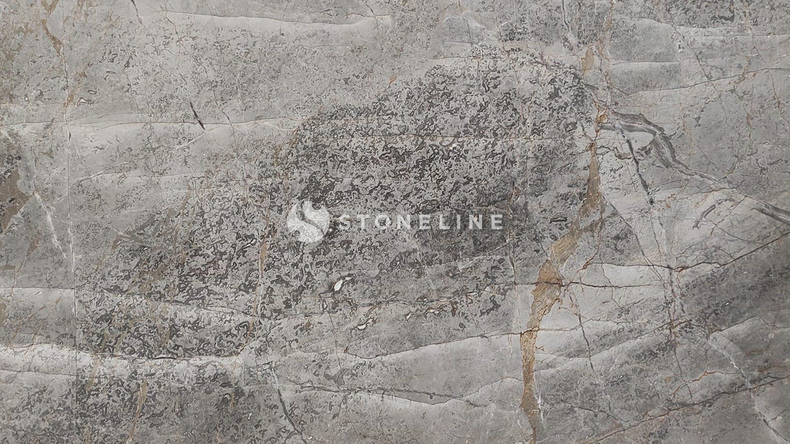 Close-up of gray textured marble surface.