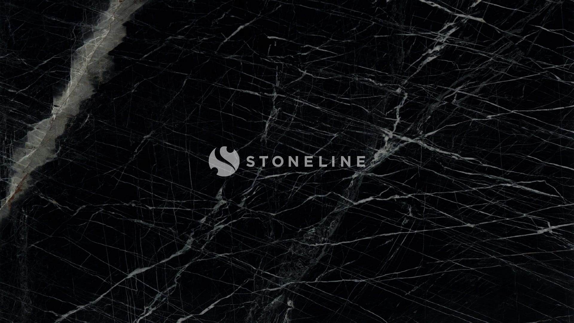 Close-up of polished grey stone texture with veins.