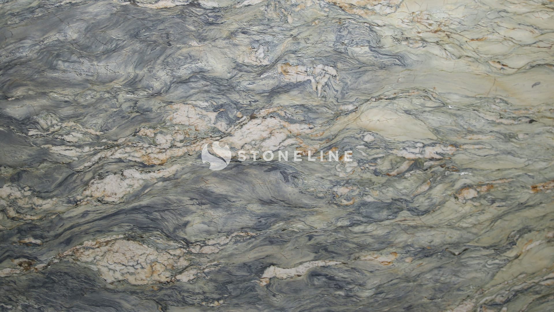 Close-up of marble texture with gray and beige patterns.