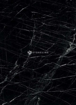 Close-up of polished grey stone texture with veins.