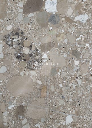 Terrazzo flooring with beige stone pattern