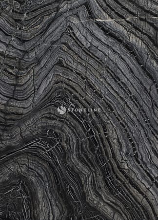 Close-up of black and gray marble texture.