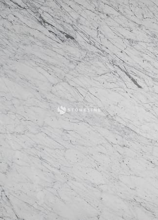 Close-up of white marble surface with veining.