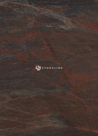 Dark marbled stone with red and brown veins.