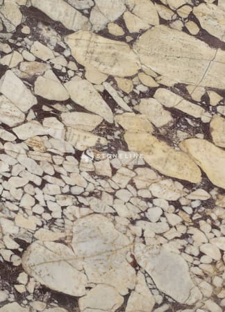 Closeup of beige and brown marble texture.